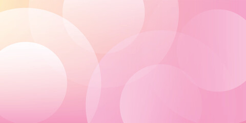 Minimalist banner background, pastel colorful, pink and yellow gradations. Circle effect style geometric, abstract background. Eps 10.