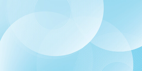 Minimalist banner background, pastel colorful, Light Blue gradations. Circle effect style geometric, abstract background. Vector Illustration