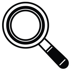 Vector art of a simple magnifying glass icon representing search, investigation, detailed exploration
