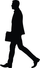 Professional Man Silhouette Walking with Folder