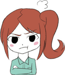 デフォルメ作業着女子　怒る