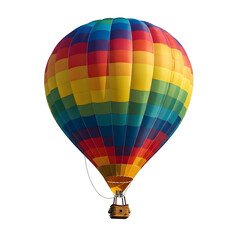 Colorful Hot Air Balloon Flying High &ndash; Isolated on White or Transparent Background