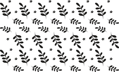 Abstract vector seamless pattern with tribal tattoo background, Polynesian style illustration with leaves, ethnic decorative design