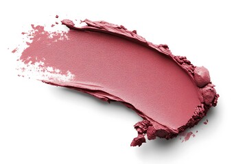Mauve Lipstick Smear on White Background, Makeup Swatch Close Up View
