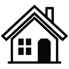 Vector art of a simple house icon representing home, real estate, residential architecture in vector format