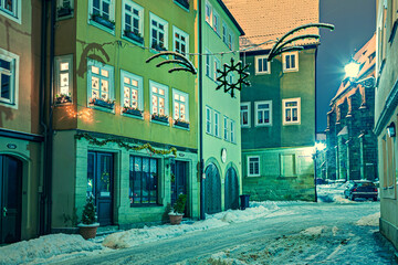 Wintry Coburg at night