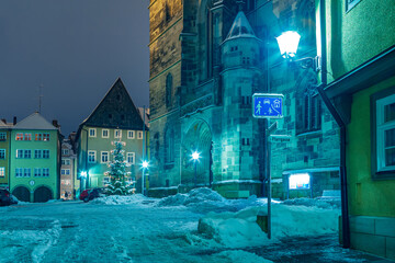 Wintry Coburg at night