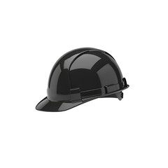 Fototapeta premium Floating Black Hard Hat on Light Gray Background
