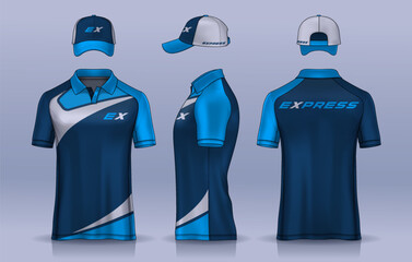 Corporate Work Shirts,t-shirt and cap templates design. uniform for company.