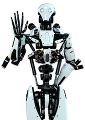 Fototapeta premium 3D Rendering Male Robot on White