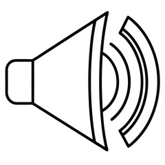 Vector art of an illustration of a speaker emitting sound waves, representing audio communication