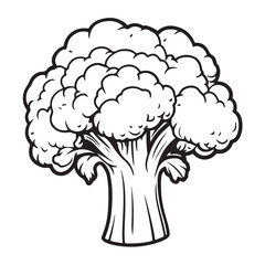 Fresh Broccoli Floret Vegetable Vector Icon - Healthy Food Illustration