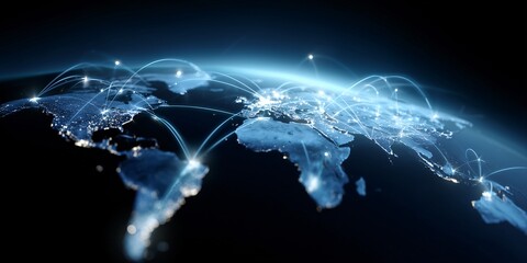 digital network map view with glowing dots representing millions of users