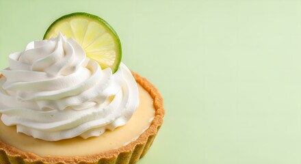 Delicious key lime pie recipe: homemade key lime pie with whipped cream and lime garnish