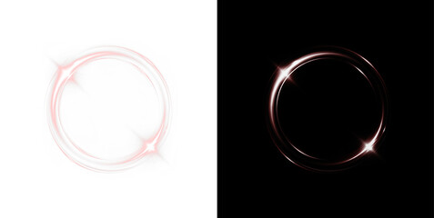 Swift, spiral, flash, dynamic, ring radiant PNG circle with magic neon beam on transparent background. Stunning PNG Overlay for fantasy, tech, and creative design visuals.