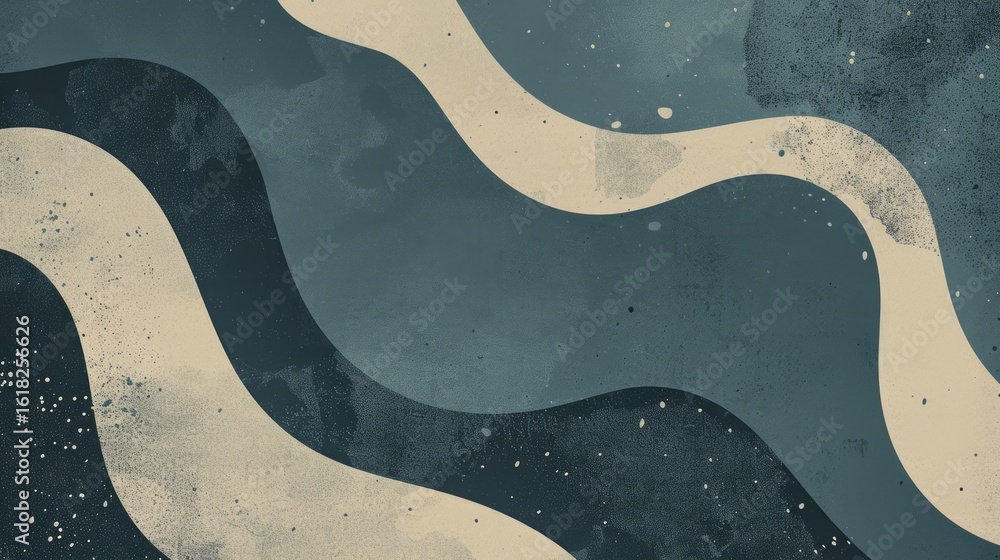 Poster the background alternates between muted blue on the left and dark gray on the right, creating a two-
