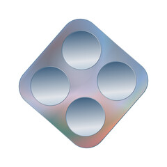 Metallic Diamond Quad Button with Circular Segments