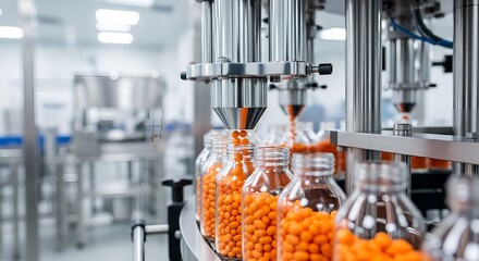 Pharmaceutical manufacturing process automated pill filling line medicine production