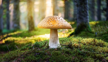 enchanted mushroom in the forest