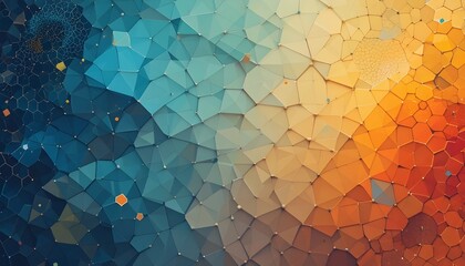  Abstract Geometric Background Featuring Modern Hexagon Pattern and Dynamic Shapes