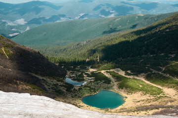 Serene Mountain Lake in Svydovets Range, Western Ukraine