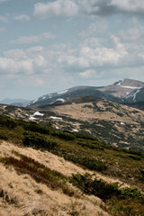 Rugged Mountain Landscape with Snow-Capped Peaks