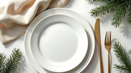 Minimalist Holiday Table Setting