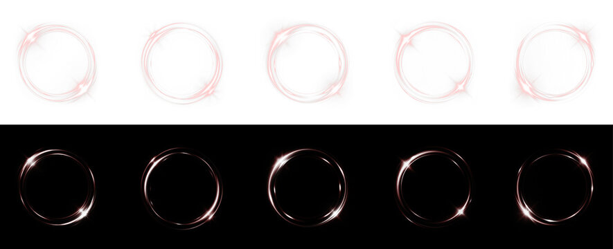 Neon, circle, red, frame, round bright PNG on transparent with illuminated electric glow. This PNG Overlay is perfect for banners, tech, and retro-inspired design.