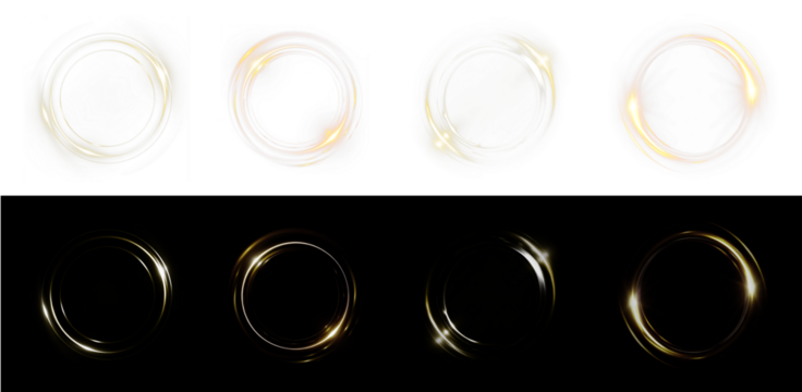 Light, flash, electric, circle, earth glowing yellow PNG ring Overlay with transparent background. Perfect for modern design, banners, and futuristic graphic effects.