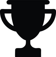 Vector art of a simple black silhouette of a trophy cup representing success, achievement, victory