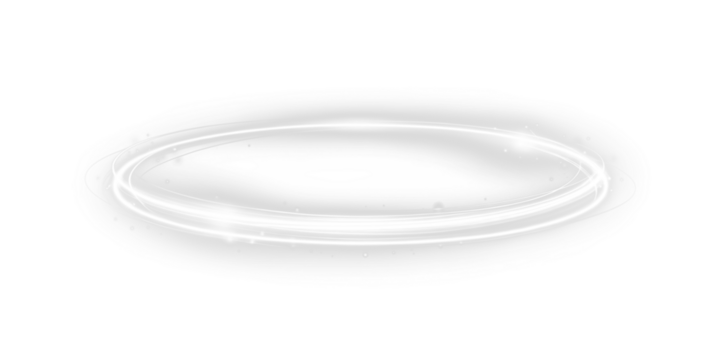 Circle, white, glow, ring, round with brilliant shine neon effect, flash accent in PNG format, perfect overlay for transparent PNG art, adding circle, white, glow elegance to designs.