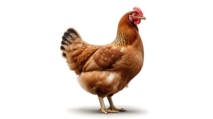 Fototapeta premium Brown hen isolated on white background