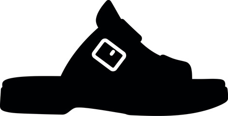 Black slide sandal silhouette