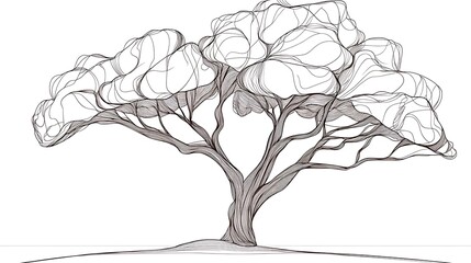 線描の古木