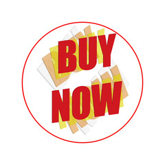 Dynamic Red "BUY NOW" Button with Yellow Highlights