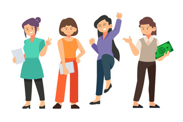 Obraz premium businesswoman in casual characters set