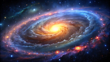 Majestic Galaxy Displaying Bright Stars And Nebula Outer Space Cosmos Background