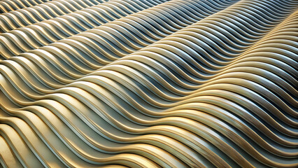 Organic Wave Tiles Arranged In Repetitive Flow Interior Texture Background