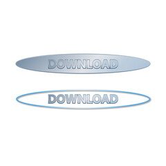 Metallic Silver "DOWNLOAD" Buttons - Oval Design
