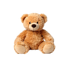 Obraz premium Adorable Plush Teddy Bear Sitting Png , Comfortably on a Plain
