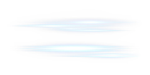 Blue horizontal lens flare with glowing streaks. Futuristic light beam, laser effect, and bright ray PNG. Transparent overlay for space, tech, and abstract designs.