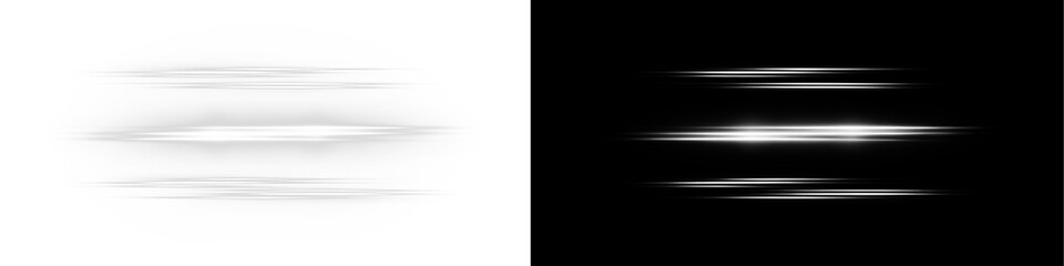Line, effect, flash, shine, light shiny white PNG flare with horizontal streaks and transparent Overlay. Ideal for snowy Christmas backgrounds, festive light rays, or magical winter scenes.