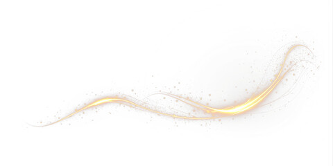 Light, gold, line, flare, effect golden light line PNG with shiny flare and sparkles. Transparent background PNG Overlay for festive, abstract, or glowing design compositions.