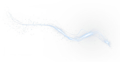 Blue, wave, wind, light, line abstract blue light swirl PNG with motion lines. PNG Overlay adds speed, twirl, and sparkle on transparent design for sci-fi and digital visuals.