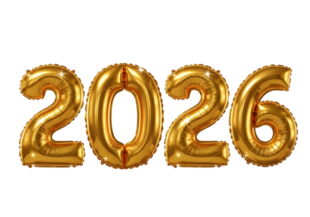 2026 gold balloon numbers for new year celebration and festive events