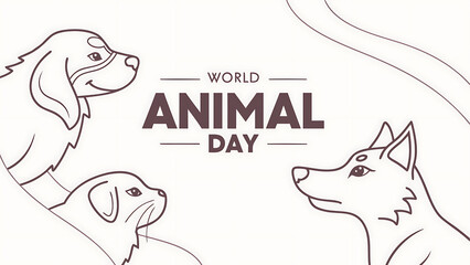 Vector Poster Design For World Animal Day Featuring Wildlife Art