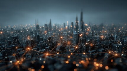 Fototapeta premium Futuristic cityscape night view