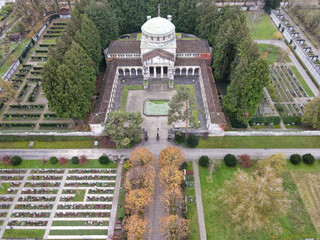 Autumn landscape of Sihlfeld cemetery on Zurich, Switzerland
