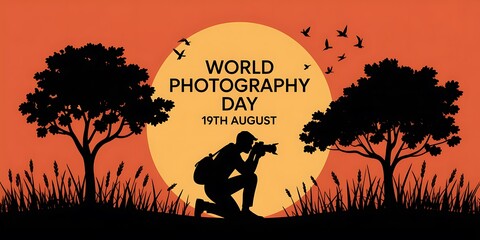 World photography day celebration with a photographer capturing the sunset