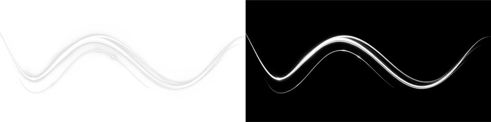 Twirl, line, light, swirl, curve elegant white light PNG trail with glow effect. This transparent PNG Overlay is perfect for motion design and abstract luminous graphics.